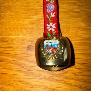 Swiss Cow Bell Antique Metal Embroidered Strap Gornergrat,Switzerland